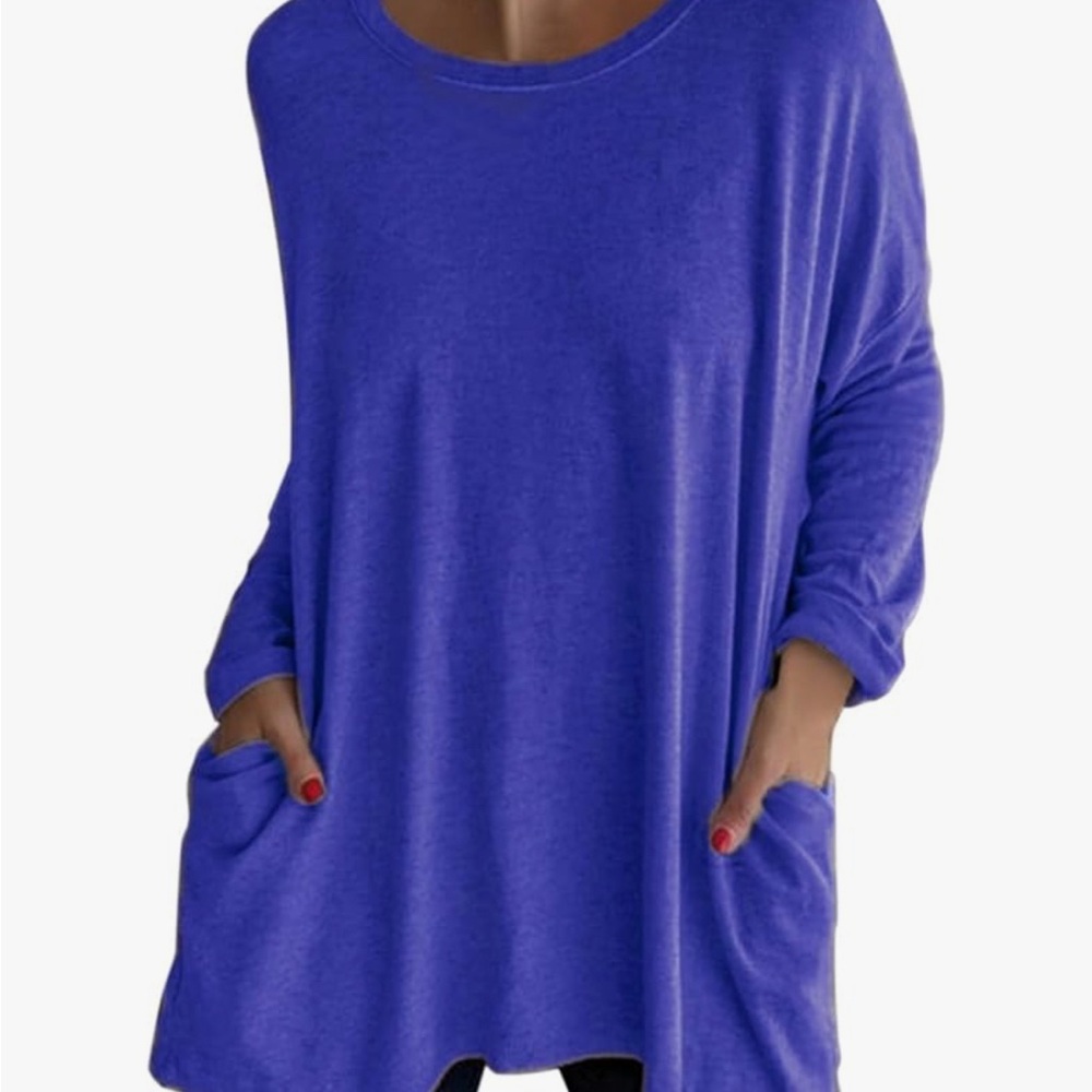 Eileen Fisher Vibrant Blue Tunic Top XL